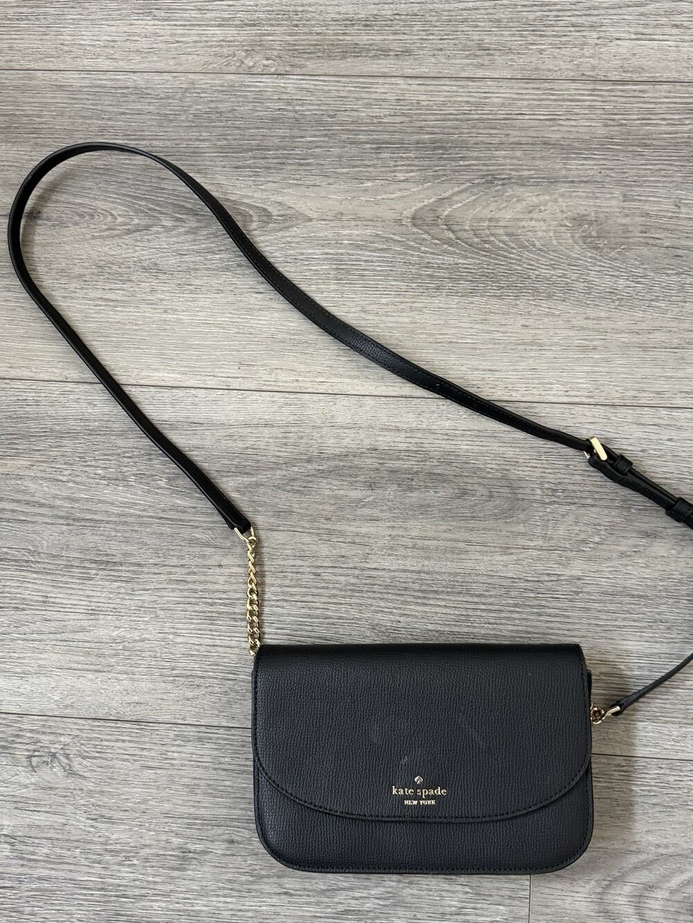 Kate Spade Staci Small Crossbody Chain Leather Bag BLACK Stadium approved size